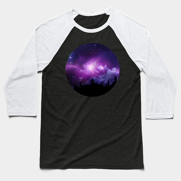 Starry landscape Baseball T-Shirt by kecy128